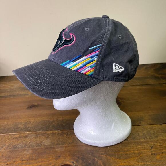New Era Women's Houston Texans Canvas Cap Hat Crucial Catch Cancer NFL Football - Picture 2 of 8